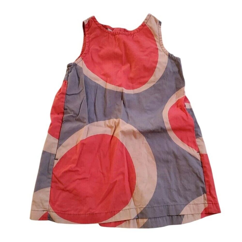 Tea Girls A-Line Shift Dress Size 2 Pink Purple Sleeveless Pockets Zip Back